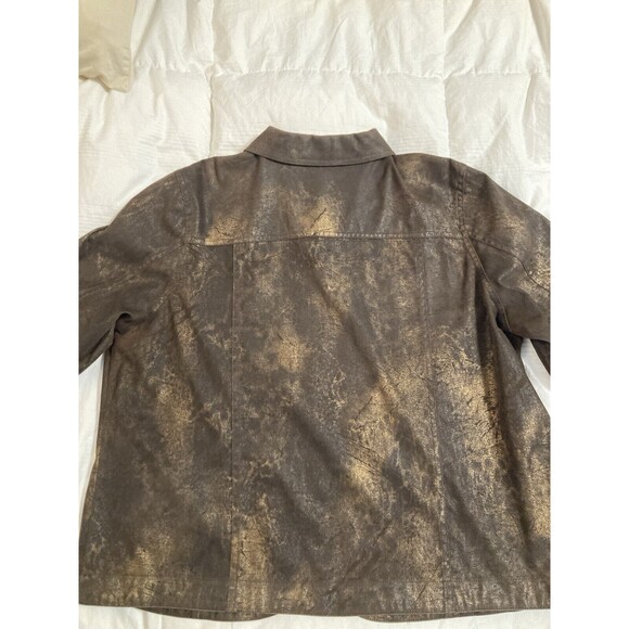 BAMBOO TRADERS Womens Brown Gold Coat Jacket 1X - Picture 14 of 14